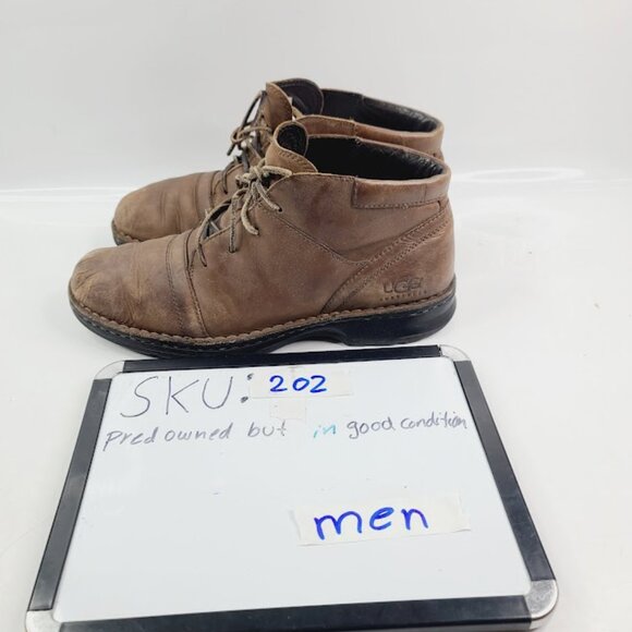 UGG Men's Brown Leather Lace Up Classic Ankle Chukka Boot Size 12 - Picture 7 of 7
